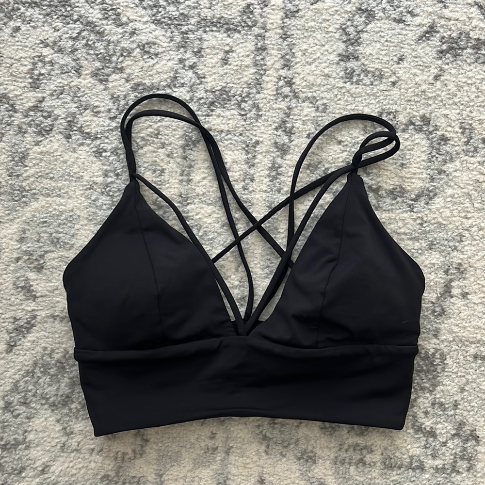 lululemon sexy black strappy bra